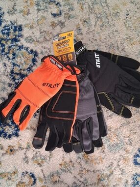 Utility Men's Work Gloves - Orange/Gray/Black